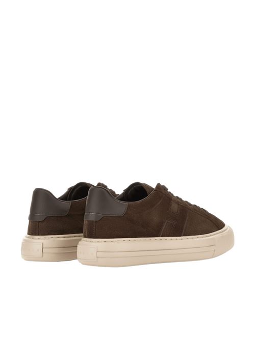 Sneakers da uomo in pelle scamosciata H laterale tono su tono, colore marrone HOGAN | HXM6910FU10UHO0UU0